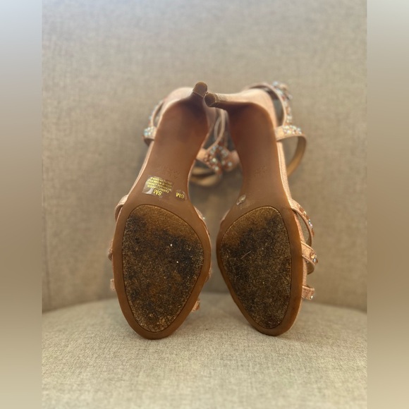 Alex Marie Kandis Rhinestone Embellished Strapy Heels in Rose Gold - Picture 6 of 6